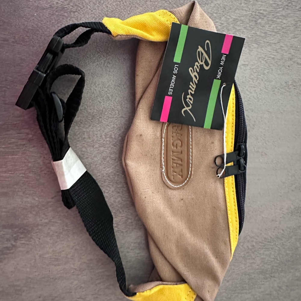 Beige and Yellow Waist Bag